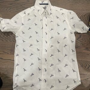 Men's White Polo Shirt with lobster design